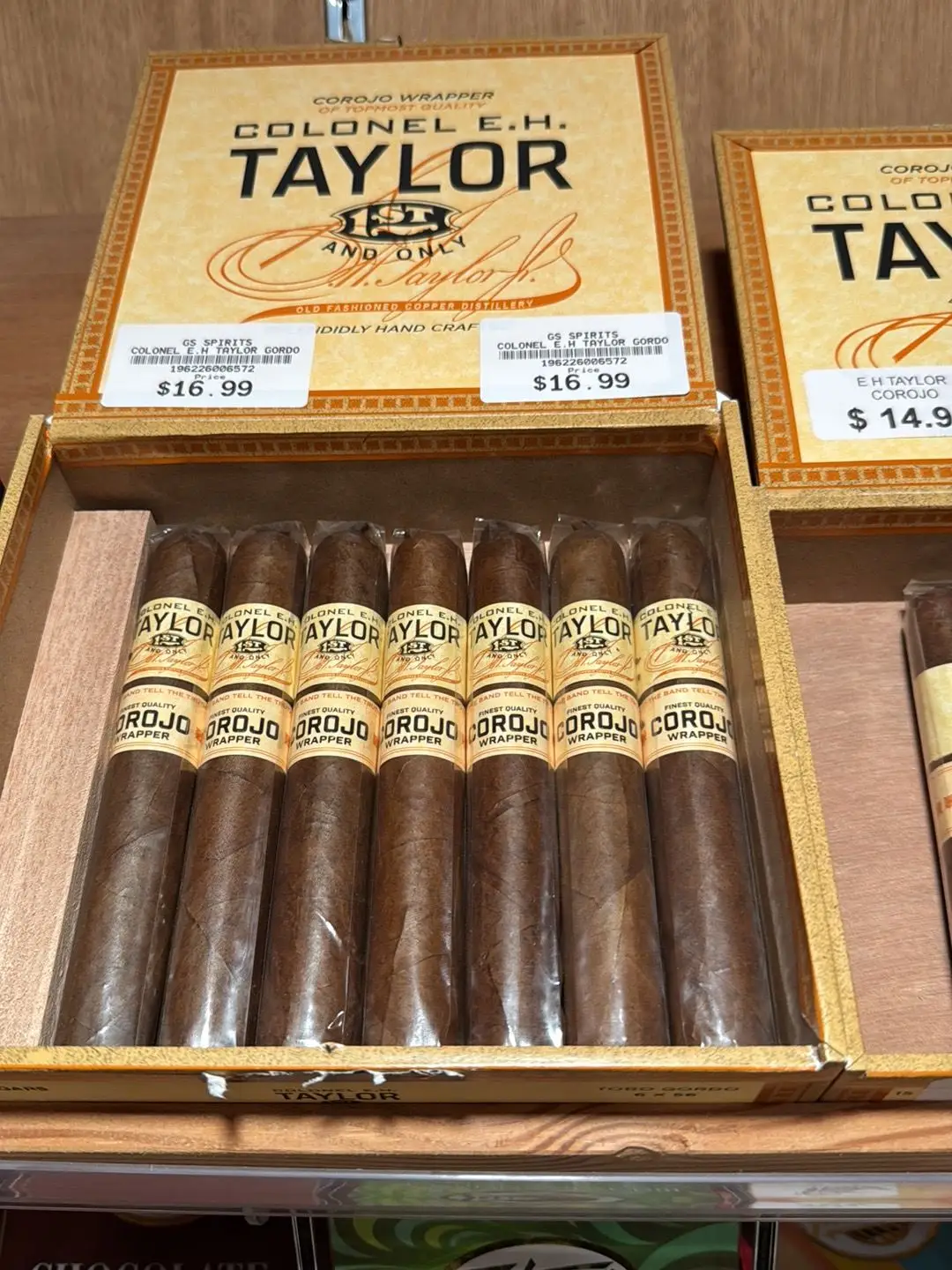 Colonel E.H. Taylor Corojo Wrapper cigars at GS Spirits cigar shop in Eastlake Ohio