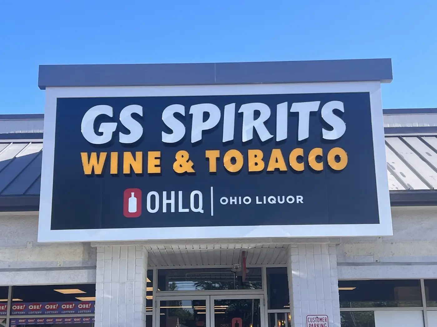 GS Spirits Wine & Tobacco OHLQ store sign in Eastlake Ohio