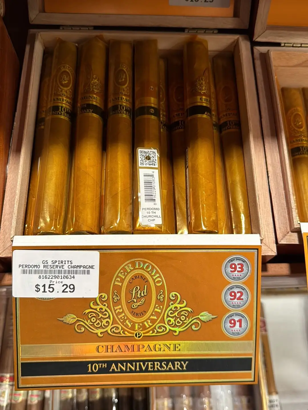 Perdomo Reserve Champagne 10th Anniversary cigars at GS Spirits Eastlake Ohio